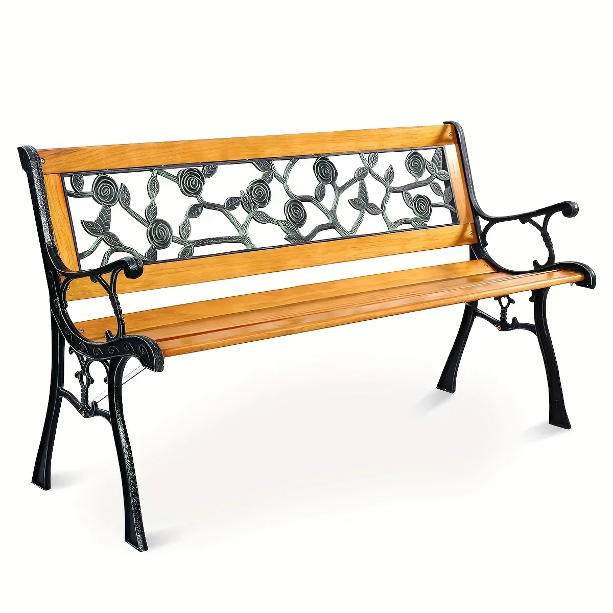 

Comfortable and Stylish 49 1/2" Patio Park Garden Porch Chair Bench for Relaxing Outdoors or Entertaining Guests