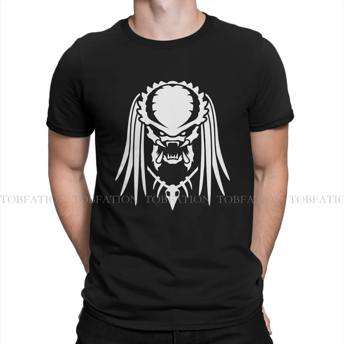 

Крутая стильная футболка с принтом ужасов хищника, удобная креативная графическая футболка с коротким рукавом