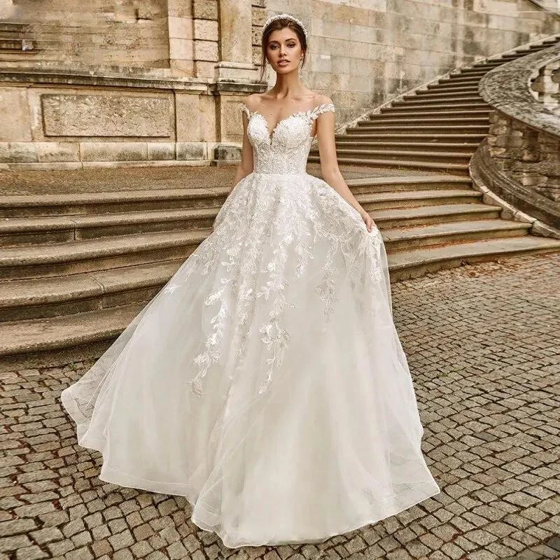 Sweetheart Wedding Dresses Women A-Line Off The Shoulder Lace Applique Tulle Illusion Civil Customize To Measure Robe De Mariee
Sweetheart Wedding Dresses Women A-Line Off The Shoulder Lace Applique Tulle Illusion Civil Customize To Measure Robe De Mariee