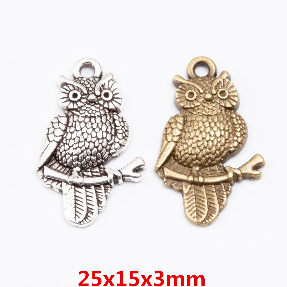

40pcs owl Craft Supplies Charms Pendants for DIY Crafting Jewelry Findings Making Accessory 55