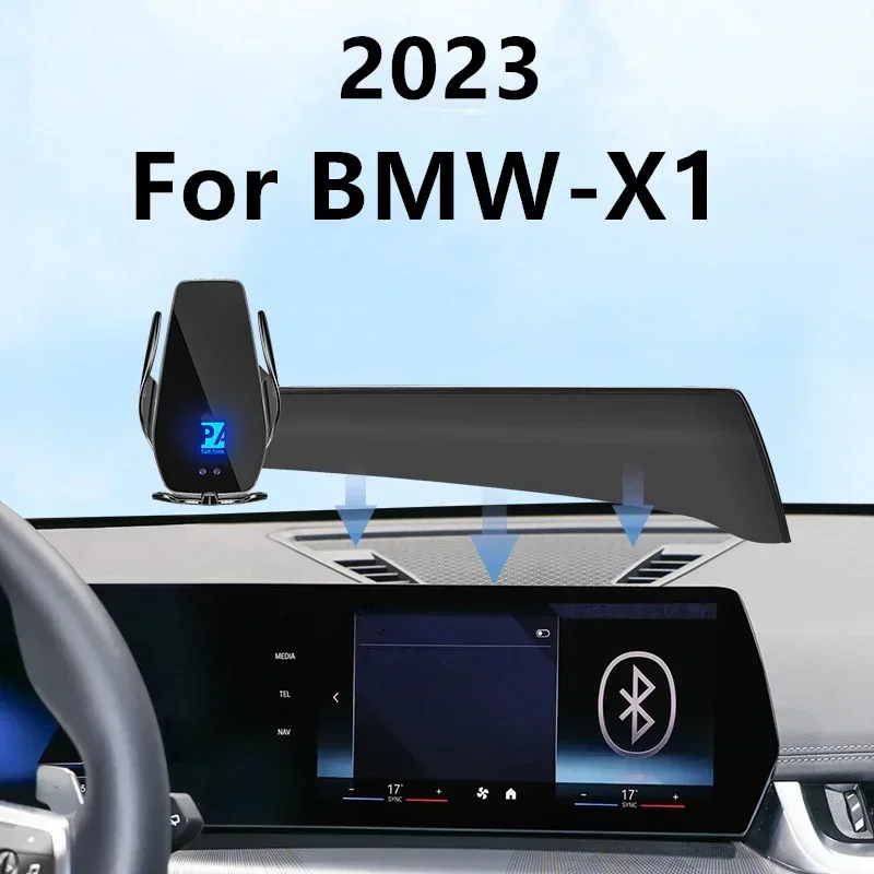 

2023 For BMW X1 Car Screen Phone Holder Wireless Charger Navigation Modification Interior 10.7 Inch Size