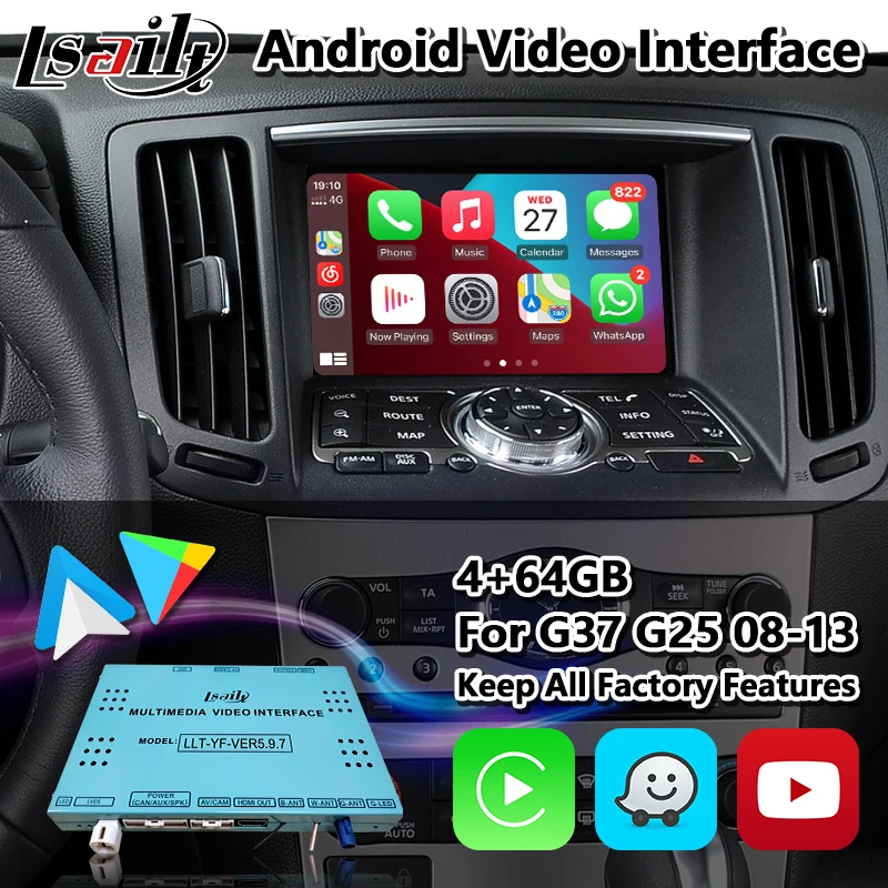 Интерфейсы Lsailt для воспроизведения видео на платформе Android для Infiniti G25 G35 G37 Skyline 370GT (V36) 2008-2013
Интерфейсы Lsailt для воспроизведения видео на платформе Android для Infiniti G25 G35 G37 Skyline 370GT (V36) 2008-2013
