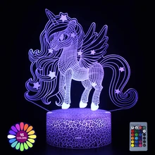 3D Unicorn Night Light Colorful LED Lights for Home Room Decor Touch Remote Control Table Desck Lamp Holiday Birthday Gift
3D Unicorn Night Light Colorful LED Lights for Home Room Decor Touch Remote Control Table Desck Lamp Holiday Birthday Gift