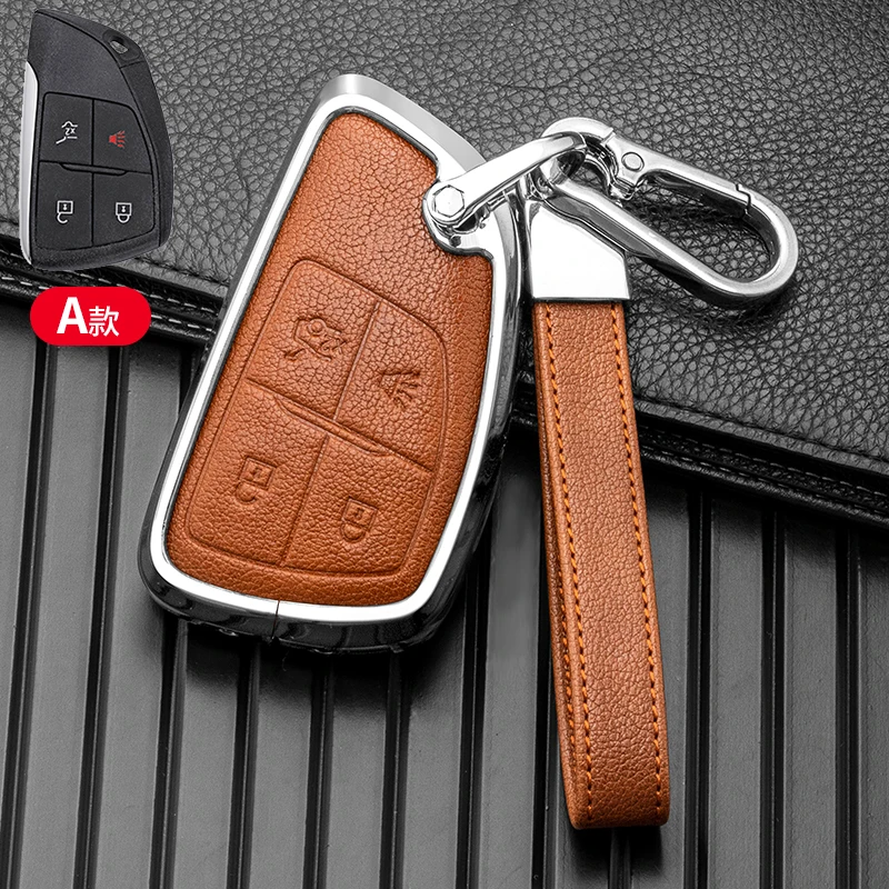 

4 Buttons Alloy Car Key Case Cover Fob for Chevrolet Tahoe Suburban for GMC Yukon for Buick ENVISION S Plus Avenir 2020 2021