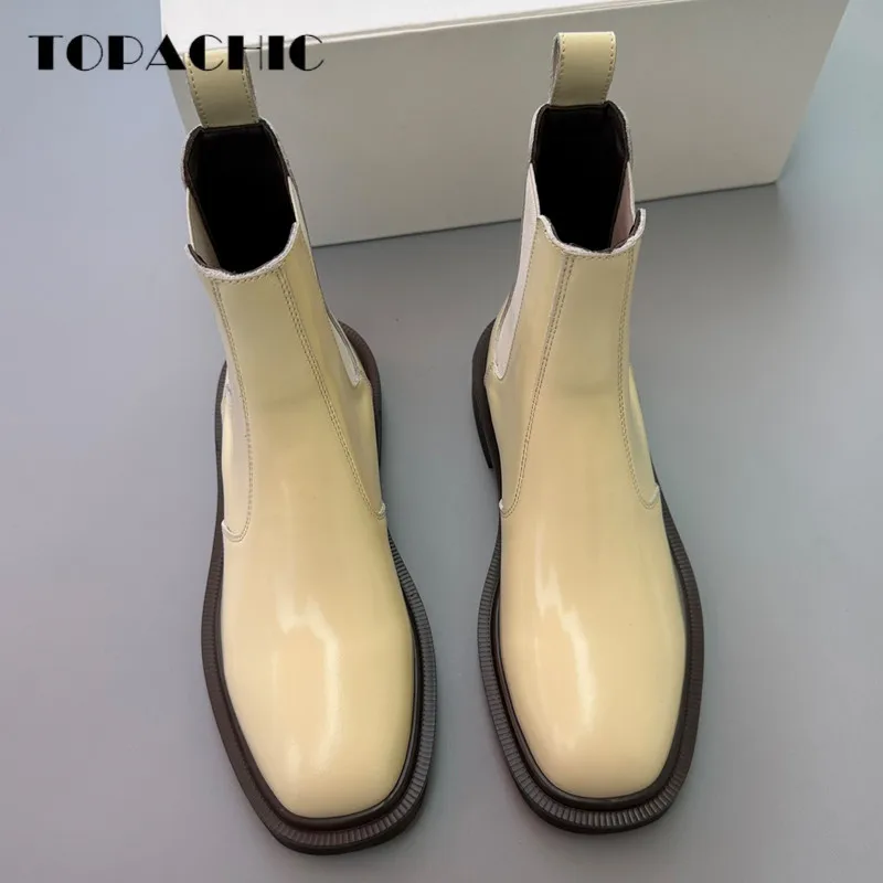 9.14 TOPACHIC Fashion New Thick Heels Sole Round Toes Sheepskin Spliced Stretch Slip-Ons Women's Martin Boots
9.14 TOPACHIC Fashion New Thick Heels Sole Round Toes Sheepskin Spliced Stretch Slip-Ons Women's Martin Boots