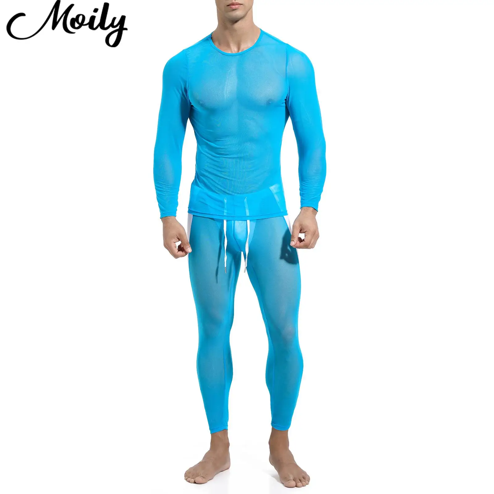 Sexy Transparent Mens Erotic Lingerie Sets Long Sleeve Tops Elastic Waist Leggings Breathable See-through Fitness Sports Outfits
Sexy Transparent Mens Erotic Lingerie Sets Long Sleeve Tops Elastic Waist Leggings Breathable See-through Fitness Sports Outfits