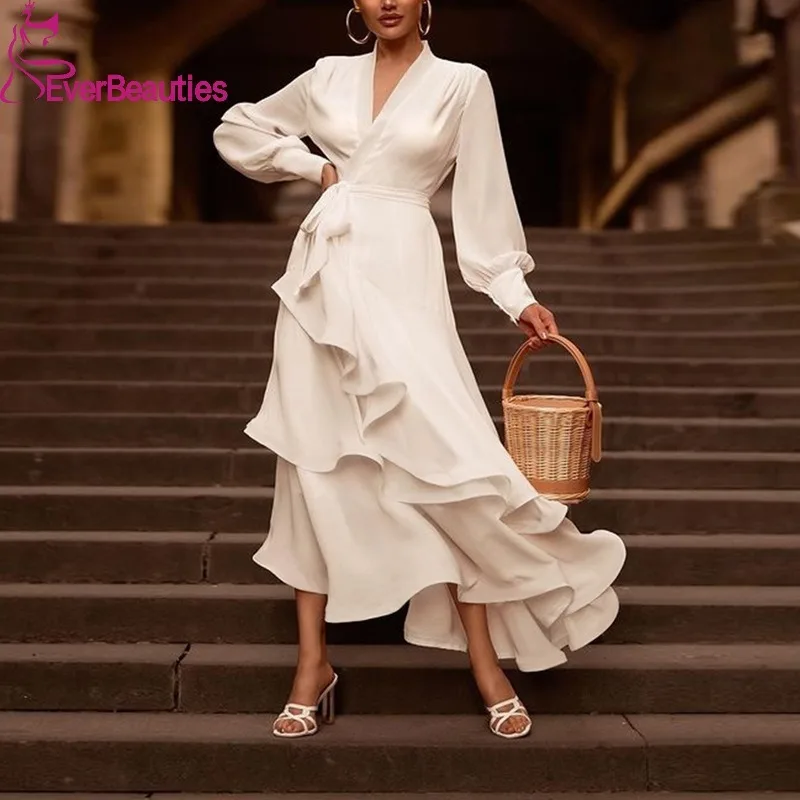 Long Sleeves Satin Prom Dresses Vestidos De Gala V Neck Evening Dresses for Women Vestidos Para Eventos Especiales
Long Sleeves Satin Prom Dresses Vestidos De Gala V Neck Evening Dresses for Women Vestidos Para Eventos Especiales