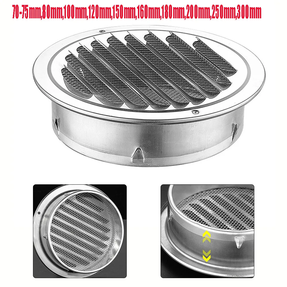 

Round Stainless Steel Air Vent Grille Insect Protection Exterior Wall Ducting Ventilation Part 80/100/120/150/160/180/200/300mm