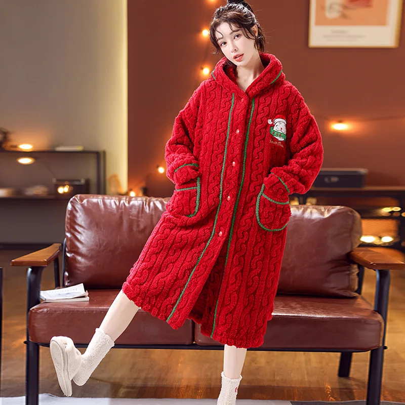 2023 New Autumn Winter Coral Velvet Robe Hooded Long Home Unisex Sleepwear Long Sleeve Clothing Pajamas
2023 New Autumn Winter Coral Velvet Robe Hooded Long Home Unisex Sleepwear Long Sleeve Clothing Pajamas