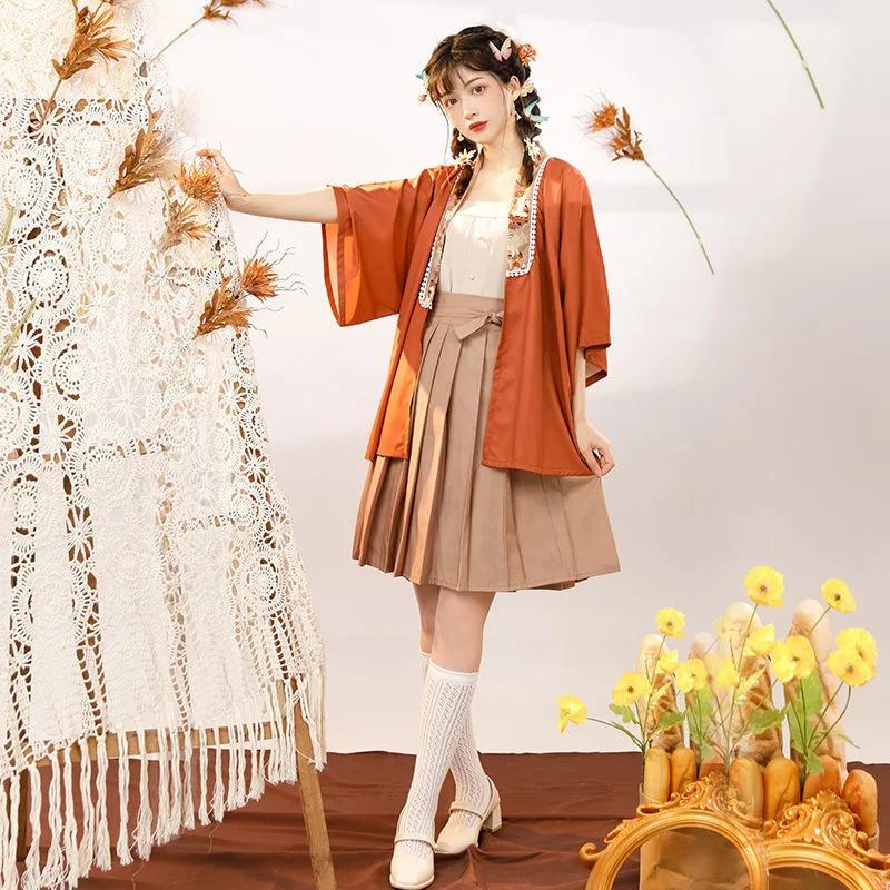 Modern Hanfu Han Elements Improved Chinese Style Women's Chiffon Vintage Short Skirt Cardigan Set Summer Kimono Three-piece Suit
Modern Hanfu Han Elements Improved Chinese Style Women's Chiffon Vintage Short Skirt Cardigan Set Summer Kimono Three-piece Suit