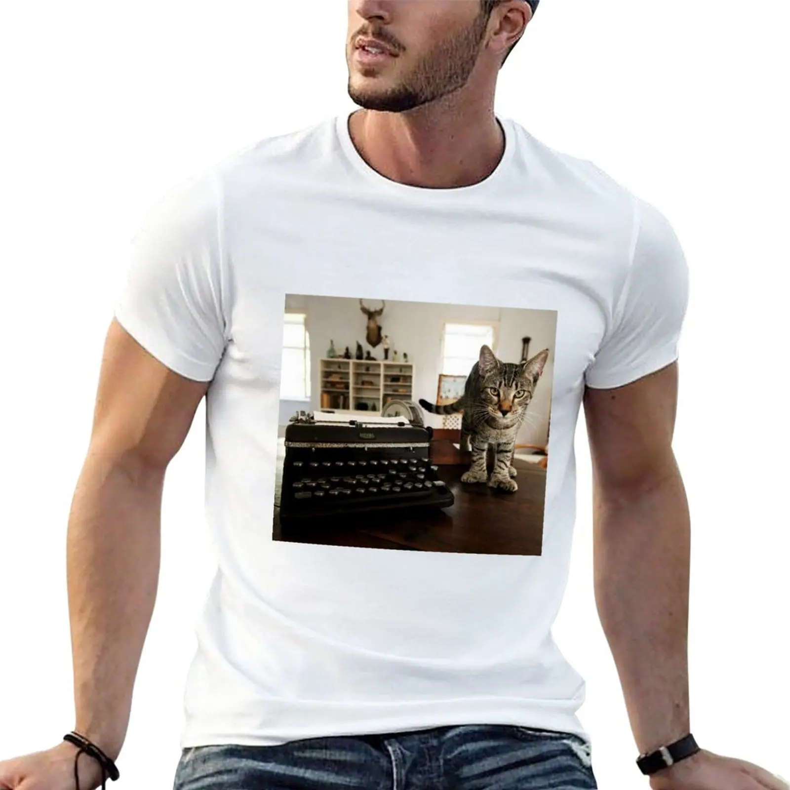 Новинка, Винтажная Футболка Ernest Hemingway Tabby Cat на письменном столе, футболки на заказ, футболки большого размера, мужские Забавные футболки
Новинка, Винтажная Футболка Ernest Hemingway Tabby Cat на письменном столе, футболки на заказ, футболки большого размера, мужские Забавные футболки
