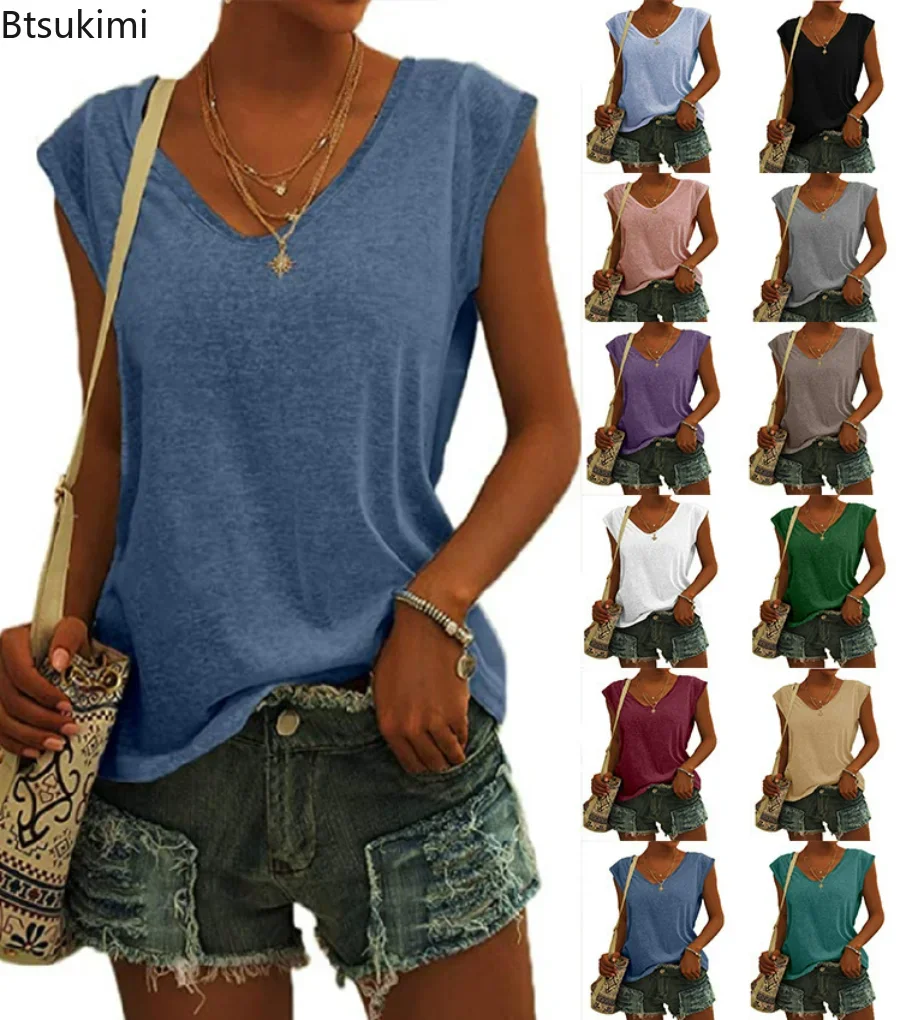 New 2024 Women's Summer Tank Top Sleeveless Shirts Tops Streetwear Casual Ladies Loose V Nekc Basic Solid Tanks Vest Tops Shirts
New 2024 Women's Summer Tank Top Sleeveless Shirts Tops Streetwear Casual Ladies Loose V Nekc Basic Solid Tanks Vest Tops Shirts