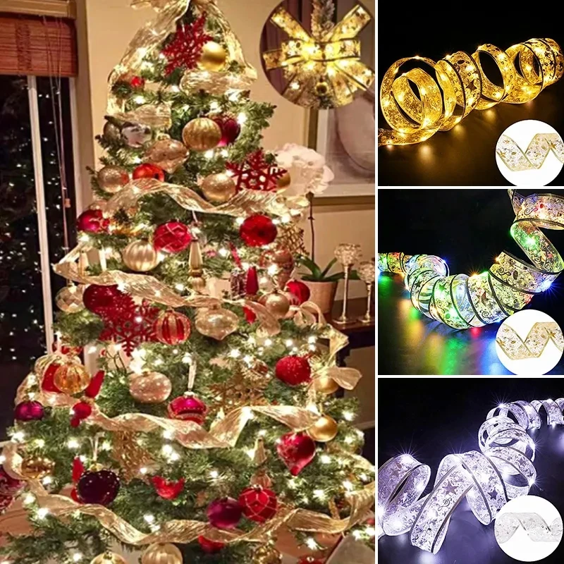 

Ribbon Fairy Light Christmas Decoration Christmas Tree Ornaments For Home 2023 Xmas String Lights Navidad Natal New Year 2024