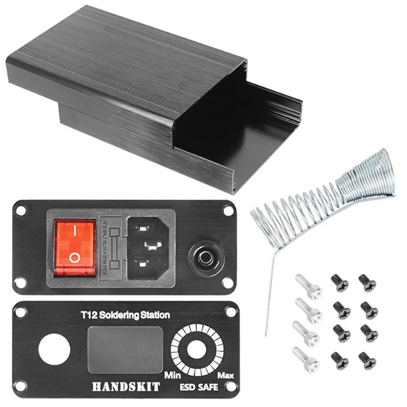 HANDSKIT T12 Soldering Iron Case Iron Shell Kit Soldering Station Aluminum Black Shell
HANDSKIT T12 Soldering Iron Case Iron Shell Kit Soldering Station Aluminum Black Shell