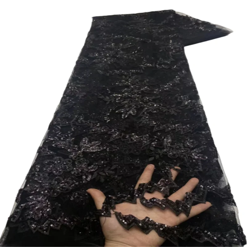 New Design Black Luxury Sequins African Net Lace Fabric 2022 French Tulle Lace Embroidery Nigerian For Wedding Party Material
New Design Black Luxury Sequins African Net Lace Fabric 2022 French Tulle Lace Embroidery Nigerian For Wedding Party Material