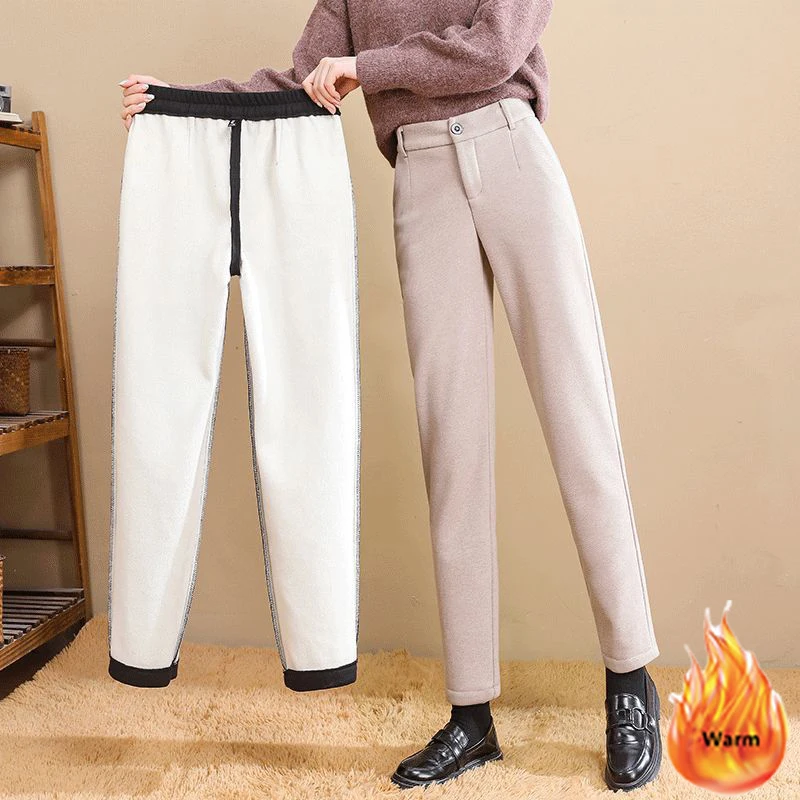 Plus Velvet Woolen Pant Women High Waist Suit Harem Pantalones Office Lady Retro Oversize Stretch Trousers All-Match Casual Pant
Plus Velvet Woolen Pant Women High Waist Suit Harem Pantalones Office Lady Retro Oversize Stretch Trousers All-Match Casual Pant
