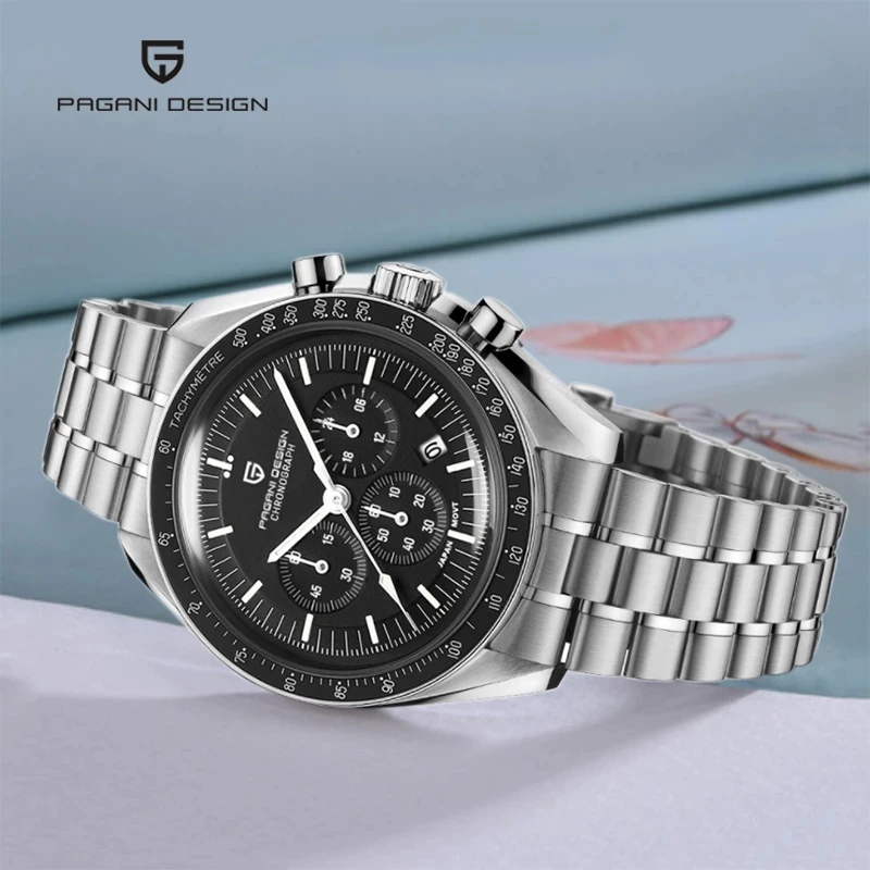 Часы наручные PAGANI DESIGN Speedmaster Seiko VK63 Мужские кварцевые Роскошные