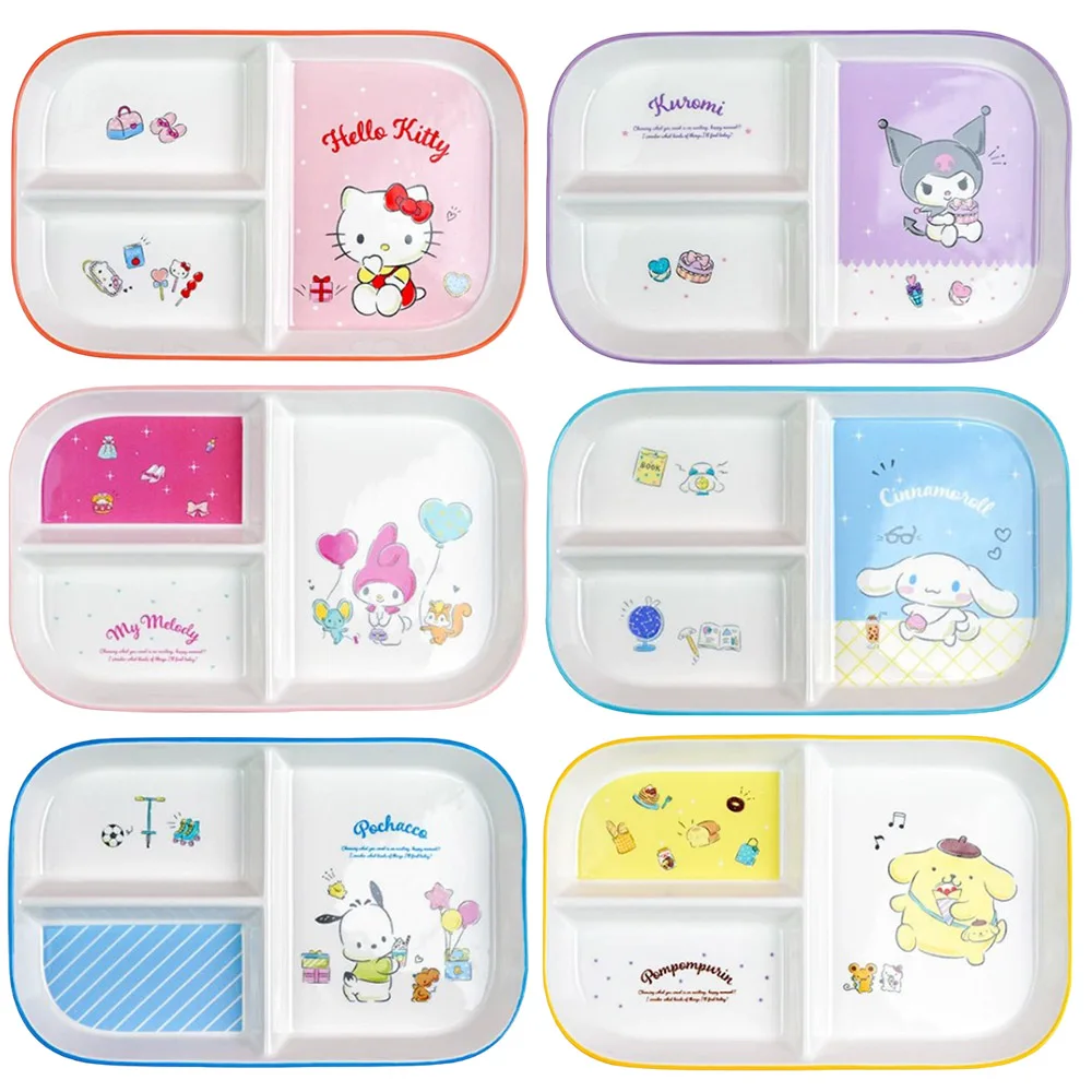 

Sanrios Kuromi Cinnamoroll My Melody Hellokittys Pochacco Anime Household Ceramic Divided Dinner Plate Cartoon Baby Tableware