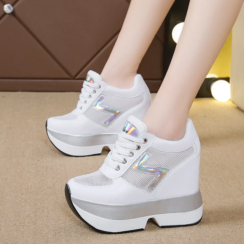 Woman Sneakers Mesh Breathable Thick Bottom Women's Sports Shoes Autumn New 12cm Super High-heeled Lace-up Casual Tennis Shoes
Woman Sneakers Mesh Breathable Thick Bottom Women's Sports Shoes Autumn New 12cm Super High-heeled Lace-up Casual Tennis Shoes