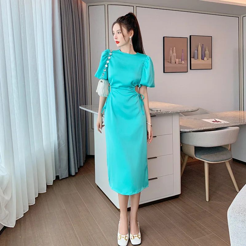Summer Puff Sleeve Women Dress Sexy Hollow Out Elegant Female Clothing Summer Party Event Vacation Fashion Dresses for Women 
Summer Puff Sleeve Women Dress Sexy Hollow Out Elegant Female Clothing Summer Party Event Vacation Fashion Dresses for Women