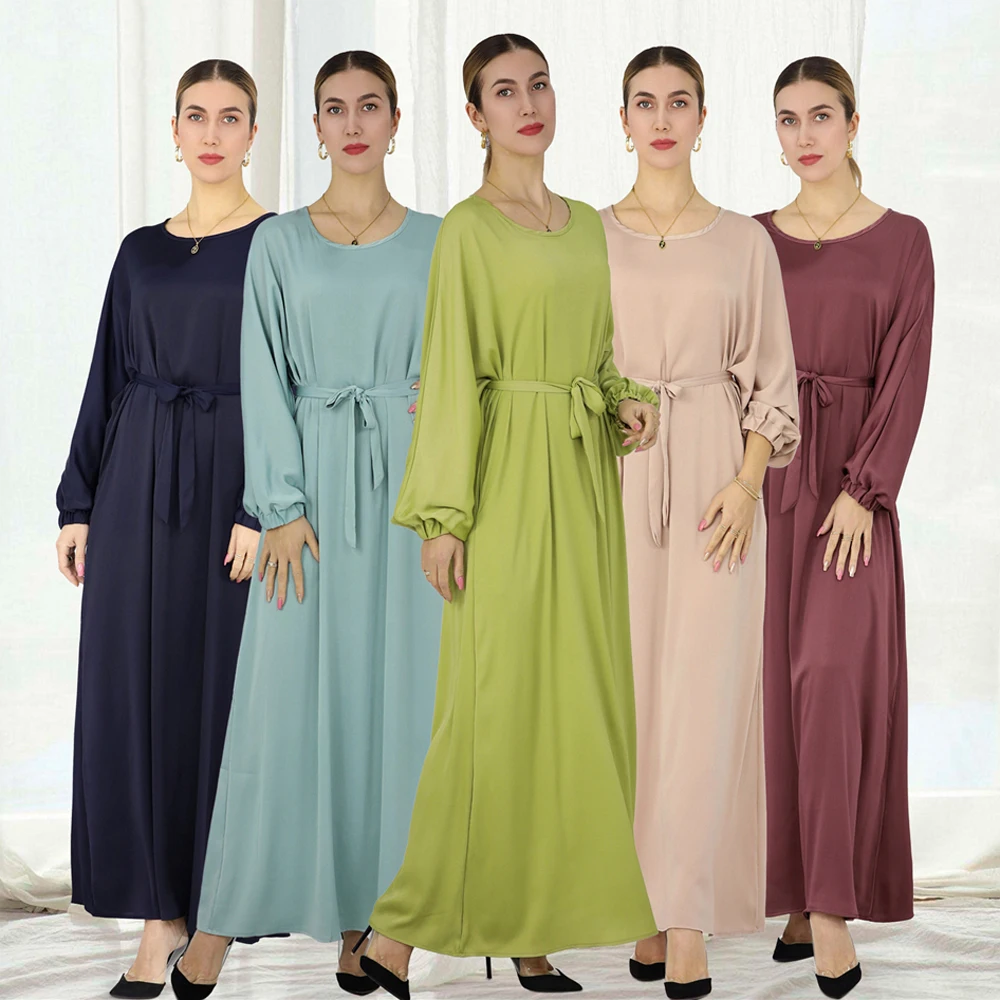 

Abaya Dubai Turkey Muslim Fashion Hijab Dress Plain Closed Belted Abayas for Women African Islam Modest Clothing Kaftan Ramadan
