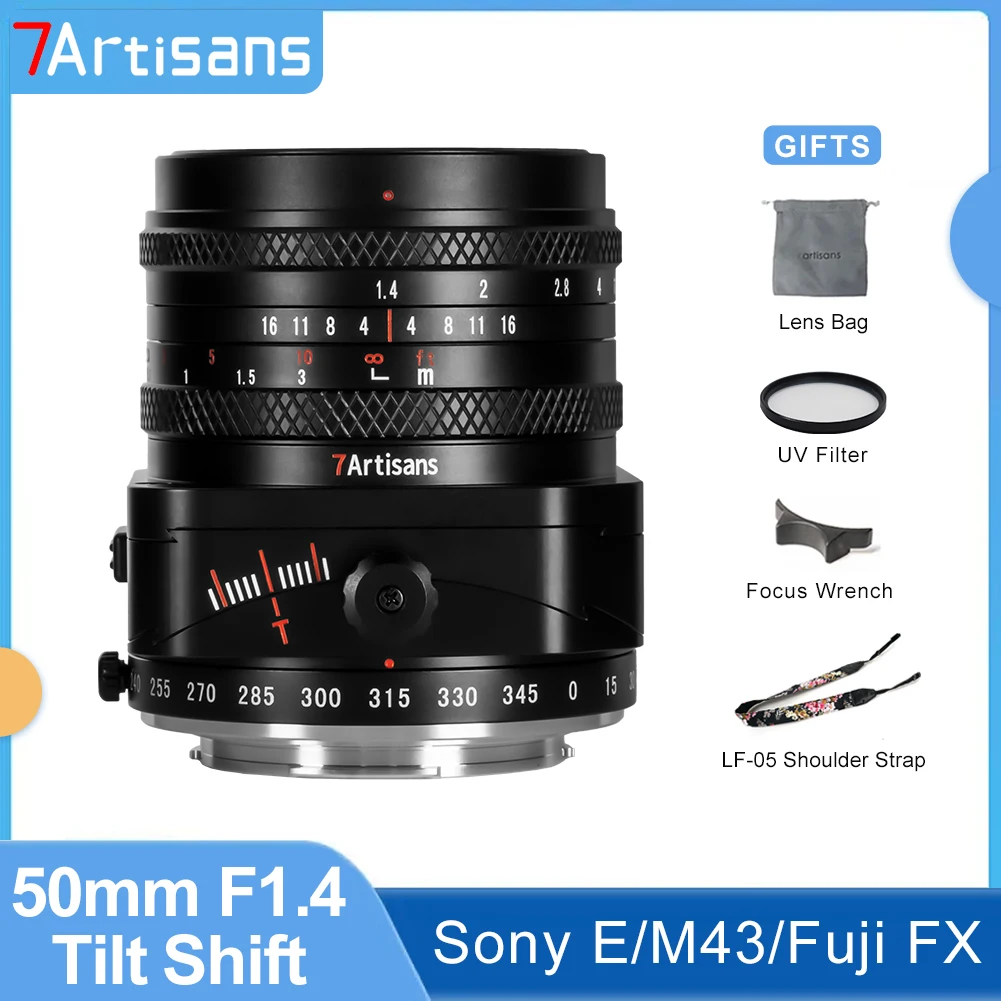 

7artisans 50mm F1.4 APS-C Tilt Shift Lens Lilliputian Effect for Sony E A7C A7MII A7SIII Fuji X Fujifilm XT20 XS10 XA5 M4/3 MFT