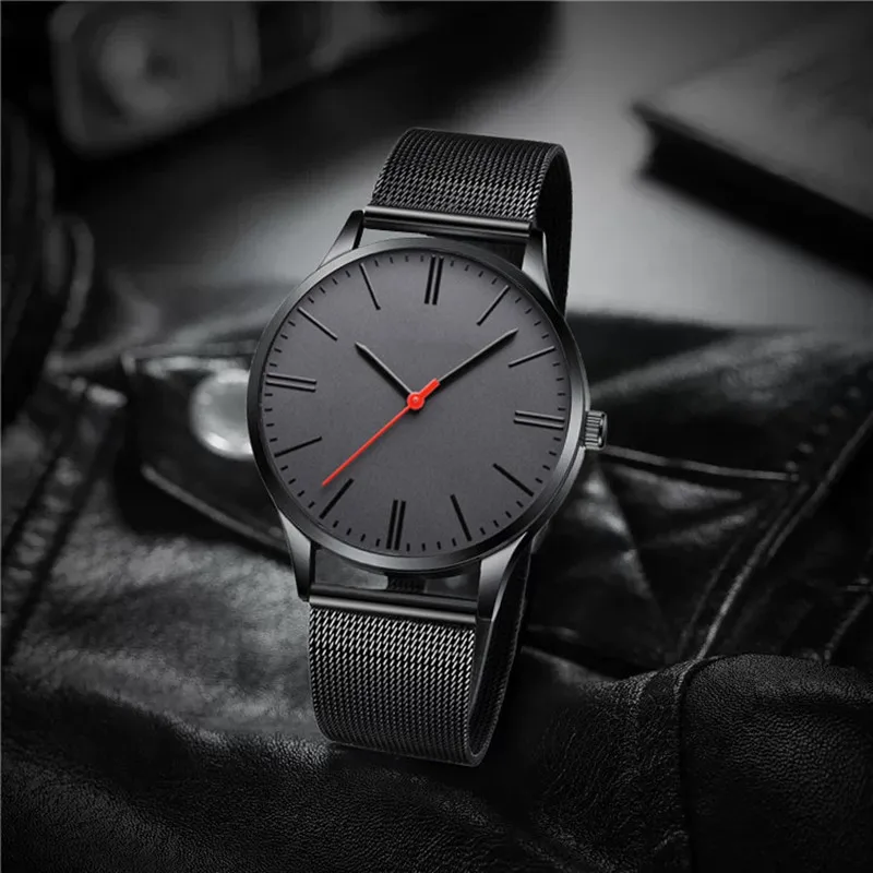 

2024 New Arrival Men Watches Fashion Casual Stainless Steel Mesh Quartz Watch Analog Male Simple Sports Wristwatch Relogio Hot