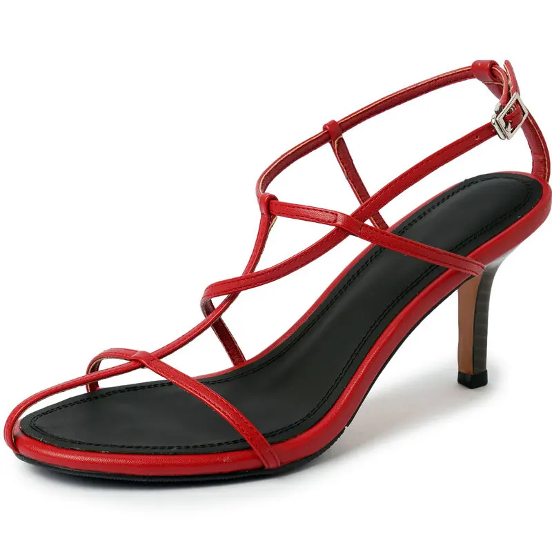 Summer High Heel Sandals Women Genuine Leather Casual Beach Shoes Woman Narrow Band Modern Sandals Woman Black Sandalias Mujer
Summer High Heel Sandals Women Genuine Leather Casual Beach Shoes Woman Narrow Band Modern Sandals Woman Black Sandalias Mujer