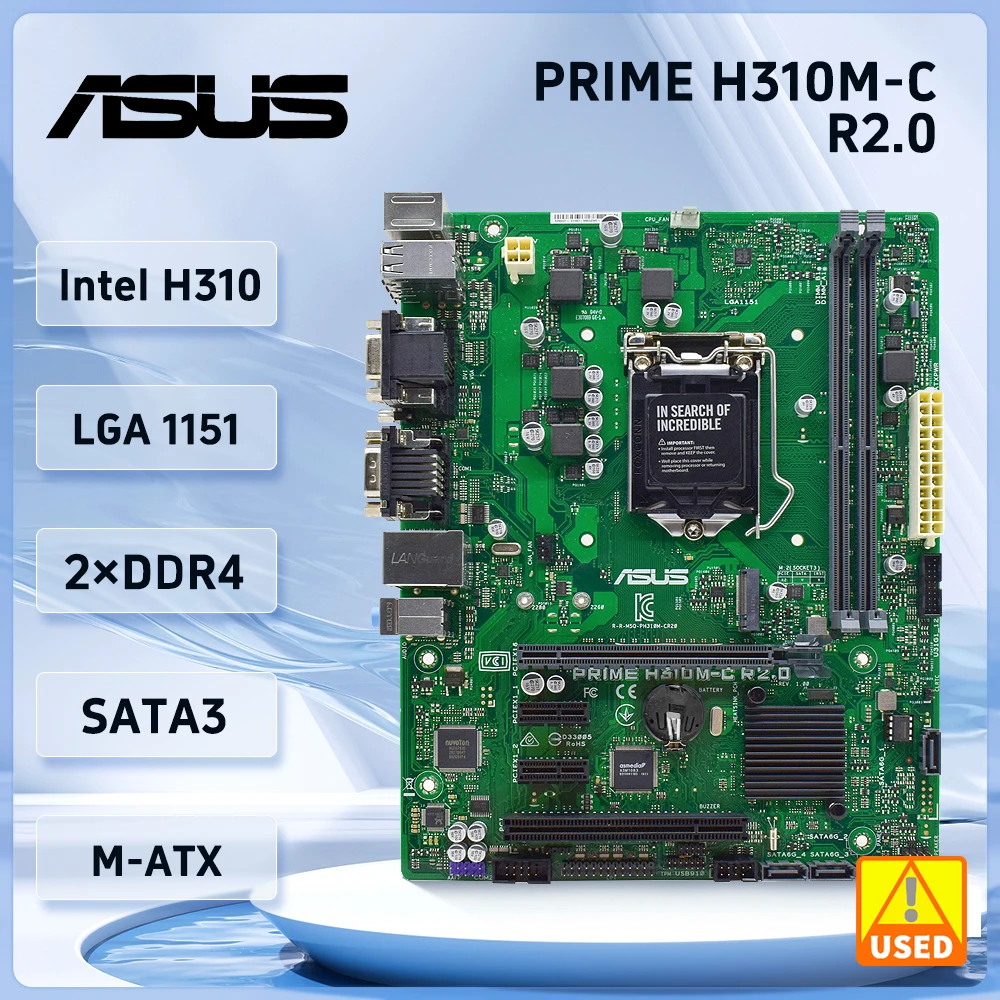 

ASUS PRIME H310M-C R2.0 Motherboard LGA 1151 Intel H310 DDR4 M.2 VGA Micro ATX support 8th/9th gen Core i5-8600 cpu