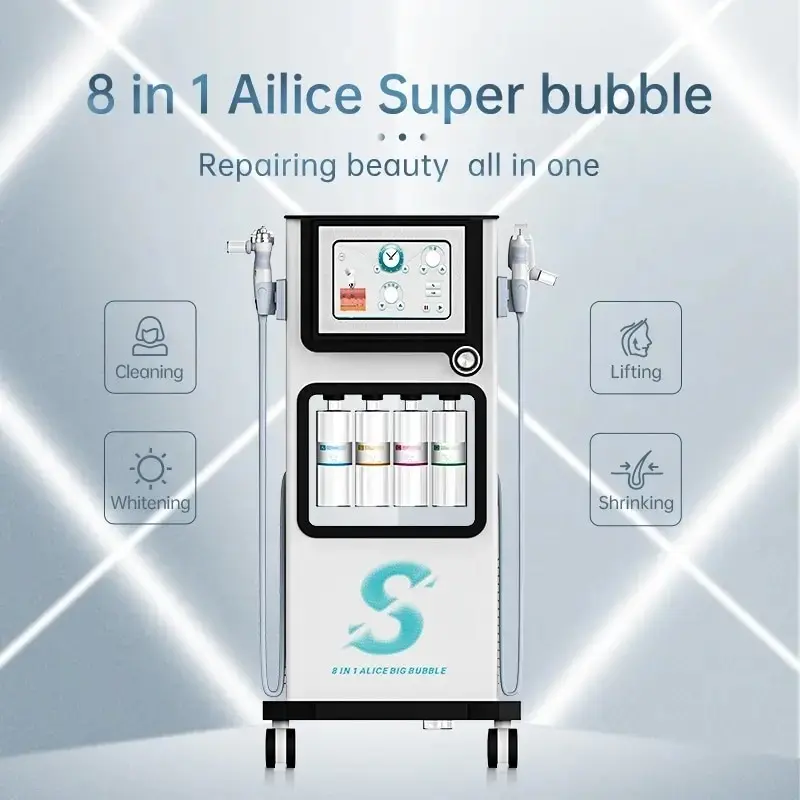 Upgraded 8 In 1 Hydrofacials Diamond Dermabrasion Machine CO2 Alice Super Bubble Hydra Facial Microdermabrasion Facial Equipment
Upgraded 8 In 1 Hydrofacials Diamond Dermabrasion Machine CO2 Alice Super Bubble Hydra Facial Microdermabrasion Facial Equipment
