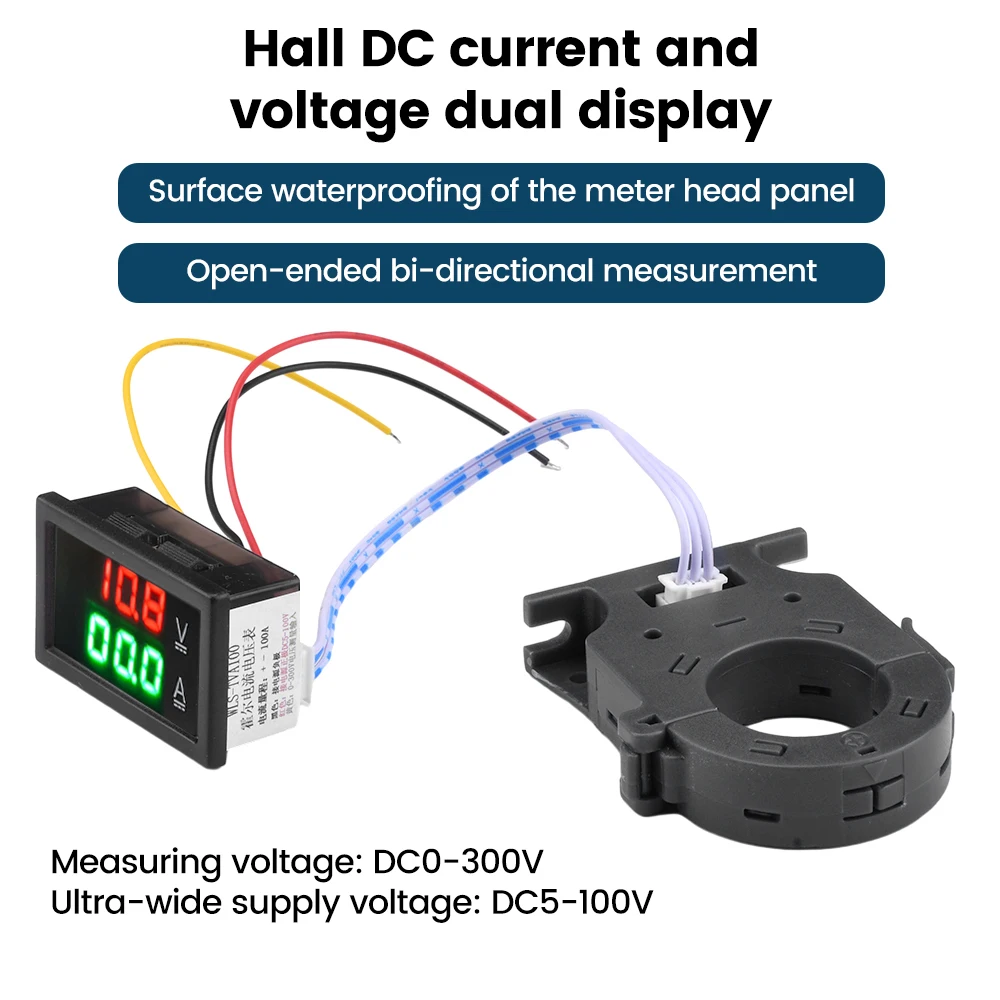 Hall Ammeter Voltmeter Hall sensor DC 0-300V ± 50A 100A 200A 400A Battery Monitor LED Digital Current Voltage meter DC 5~100V
Hall Ammeter Voltmeter Hall sensor DC 0-300V ± 50A 100A 200A 400A Battery Monitor LED Digital Current Voltage meter DC 5~100V