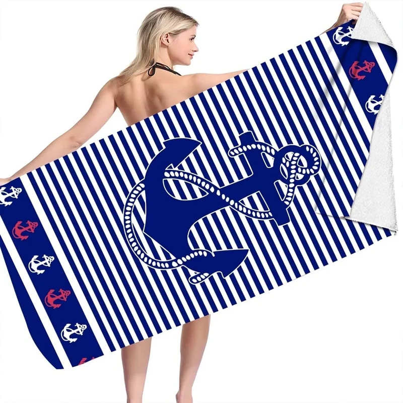 Nautical Themed Anchors Pattern Beach Towel Sailboat Super Water Absorbent Sand Free Striped Bath Towels for Adults Kids Gifts
Nautical Themed Anchors Pattern Beach Towel Sailboat Super Water Absorbent Sand Free Striped Bath Towels for Adults Kids Gifts