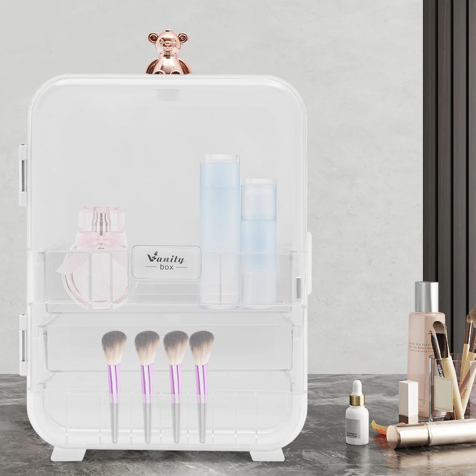 Desktop Makeup Organizer Drawer Type Cosmetic Storage Box Make Up Case Brush Holder Lipstick Skincare Makeup Tables
Desktop Makeup Organizer Drawer Type Cosmetic Storage Box Make Up Case Brush Holder Lipstick Skincare Makeup Tables