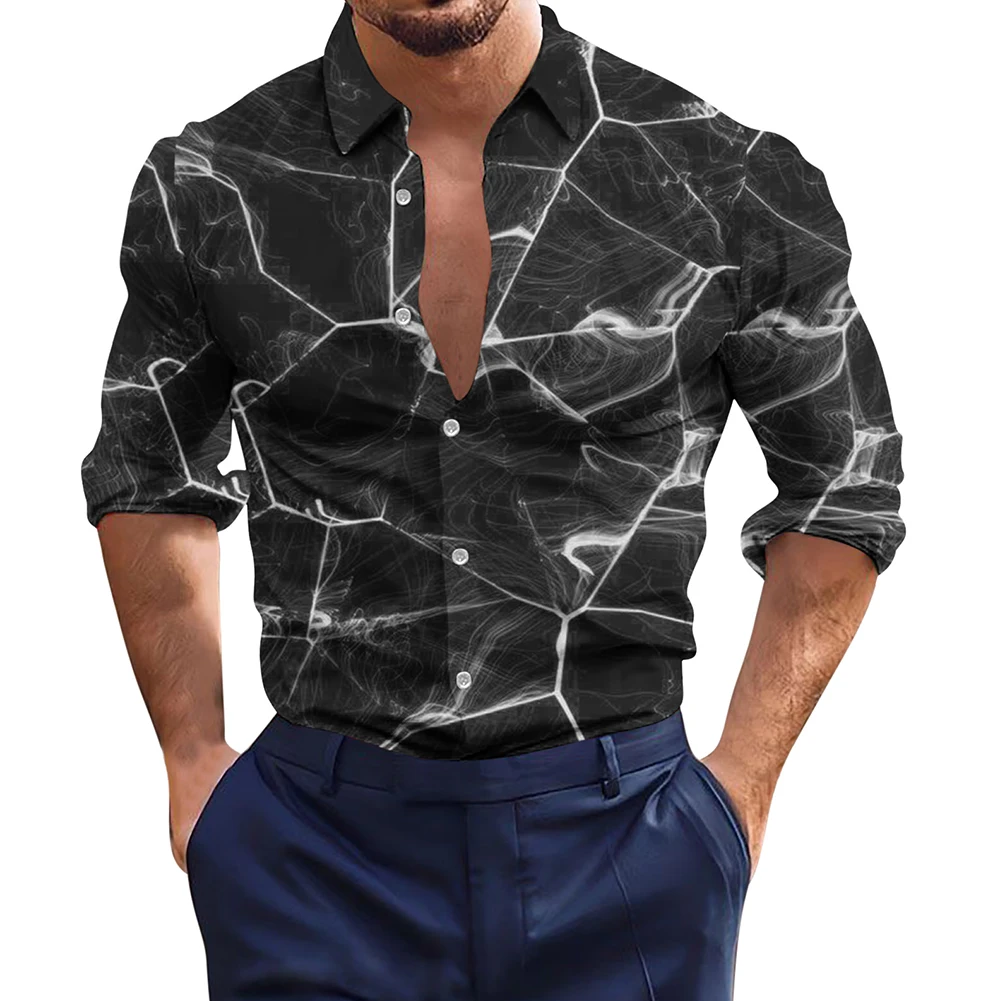 Mens Spring Autumn Digital Printed Lapel Long Sleeve Muscle Collared Button Down Shirt Party T Dress Up Fashion Men's Shirts
Mens Spring Autumn Digital Printed Lapel Long Sleeve Muscle Collared Button Down Shirt Party T Dress Up Fashion Men's Shirts