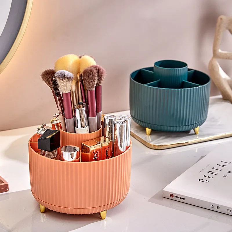 

360 Rotating Makeup Organizer Large Capacity Desktop Cosmetic Storage Box Portable Lipstick Makeup Brush Pen Holder for Bathroom