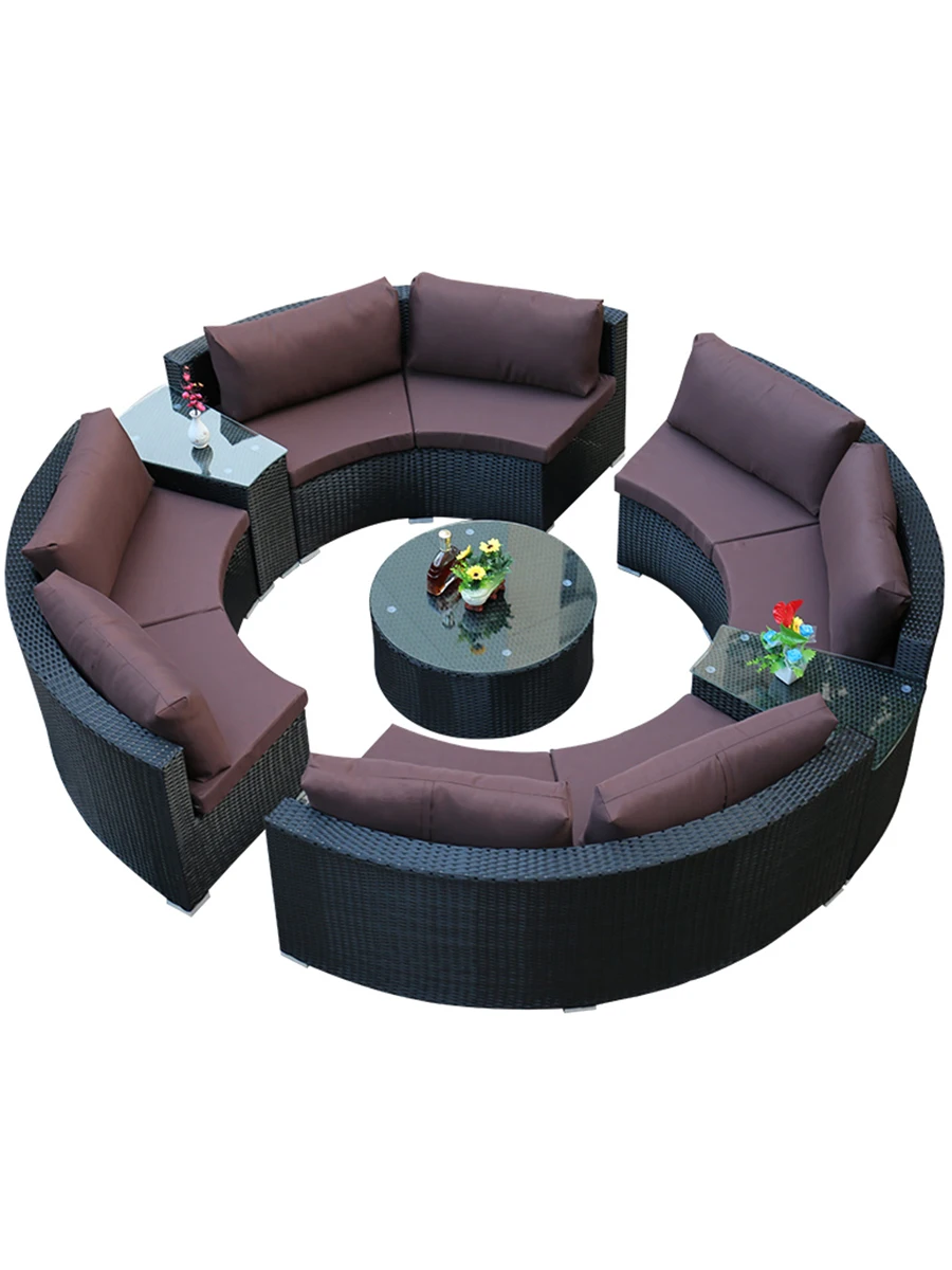 Outdoor round rattan sofa semi round rattan chair sofa outdoor hotel curved living room sofa
Outdoor round rattan sofa semi round rattan chair sofa outdoor hotel curved living room sofa
