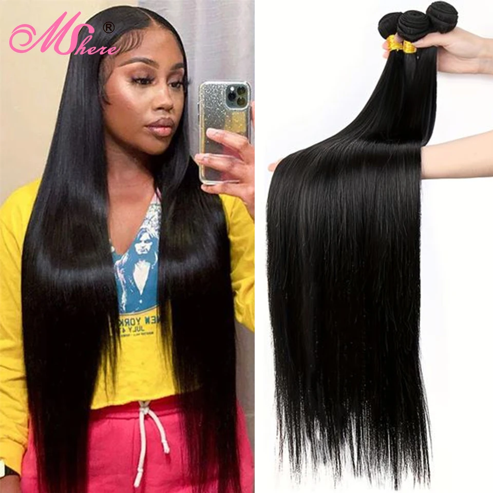 Mshere Straight Bundle Human Hair 36 38 40 Inch 1/3/4 Pcs Raw Hair Bundles Weaves Brazilian Hair Extensions For Women
Mshere Straight Bundle Human Hair 36 38 40 Inch 1/3/4 Pcs Raw Hair Bundles Weaves Brazilian Hair Extensions For Women