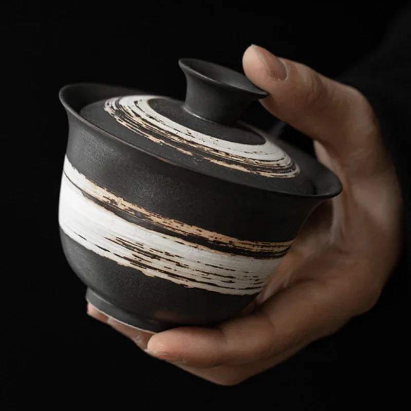 Глиняная посуда в винтажном стиле керамическая чашка для чая Wabi-sabi, набор кунг-фу, тостов, чашка Ercai, большой емкости, изготовитель Gaiwan, принадлежности для чайных баров
Глиняная посуда в винтажном стиле керамическая чашка для чая Wabi-sabi, набор кунг-фу, тостов, чашка Ercai, большой емкости, изготовитель Gaiwan, принадлежности для чайных баров