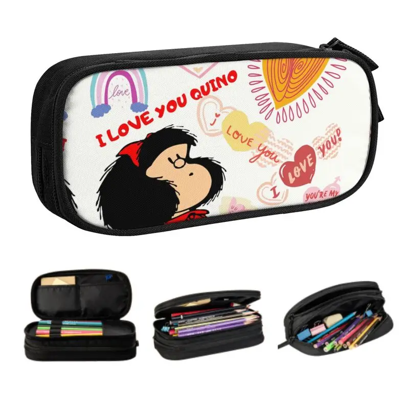 Kawaii Mafalda Quino Pencil Cases for Boys Gilrs Custom Cartoon Large Storage Pen Bag Box School Supplies
Kawaii Mafalda Quino Pencil Cases for Boys Gilrs Custom Cartoon Large Storage Pen Bag Box School Supplies