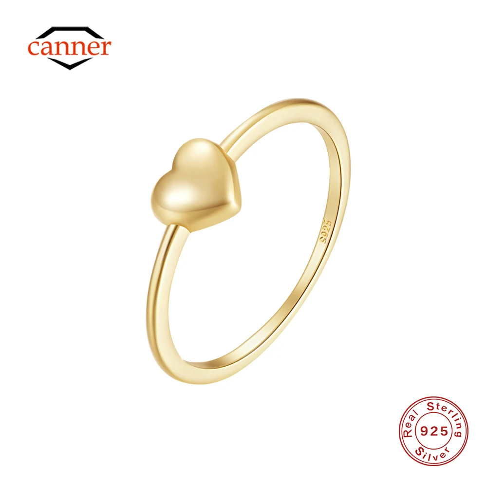 CANNER 925 Sterling Silver Heart Plain Thin Ring For Women 18K Gold Engagement Ring Exquisite Fine Jewelry Valentine's Day Gift
CANNER 925 Sterling Silver Heart Plain Thin Ring For Women 18K Gold Engagement Ring Exquisite Fine Jewelry Valentine's Day Gift