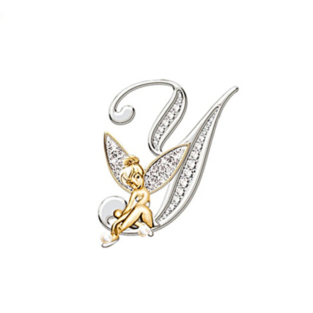 Luxury Brooch Elf Angel Alphabet A-Z Letter Lapel Pin Women Rhinestone Metal Glossy Lapel Collar Pin Scarf Clothes Decor Jewelry Luxury Brooch Elf Angel Alphabet A-Z Letter Lapel Pin Women Rhinestone Metal Glossy Lapel Collar Pin Scarf Clothes Decor Jewelry