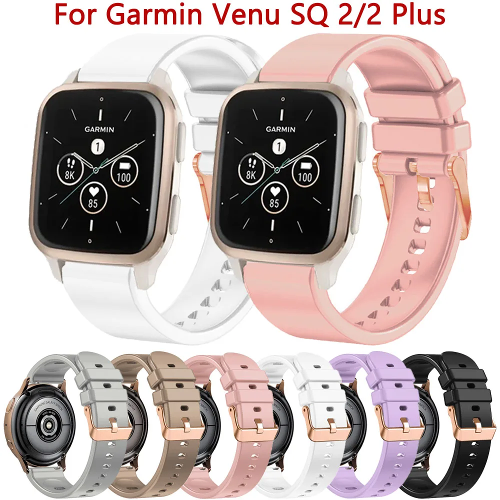 

20mm Silicone Strap For Garmin Venu SQ 2 Plus Vivoactive 3 5 Watch Band Forerunner 245 645 Music 158 55 Wristband Sport Bracelet