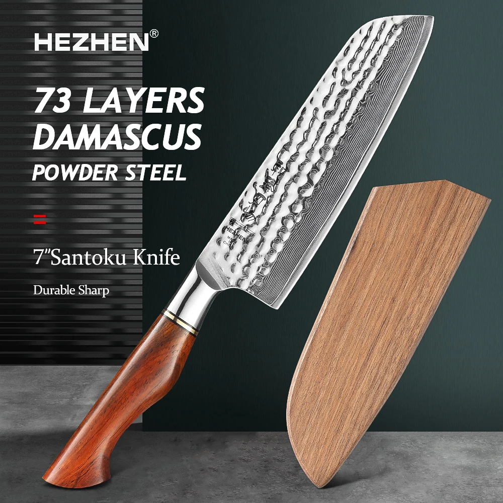 HEZHEN 7-дюймовый нож сантоку, 73 слоя, дамасская сталь, Высококачественная ручка из натурального палисандра и мозаичный латунный зеркальный нож
HEZHEN 7-дюймовый нож сантоку, 73 слоя, дамасская сталь, Высококачественная ручка из натурального палисандра и мозаичный латунный зеркальный нож