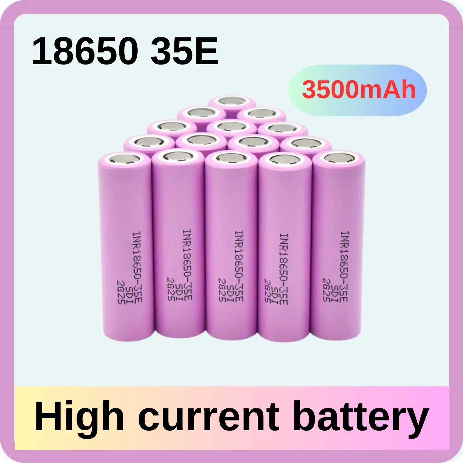 New large capacity 18650 3500mAh lithium battery, large capacity 10A discharge INR1860-35E 3.7V rechargeable battery
New large capacity 18650 3500mAh lithium battery, large capacity 10A discharge INR1860-35E 3.7V rechargeable battery