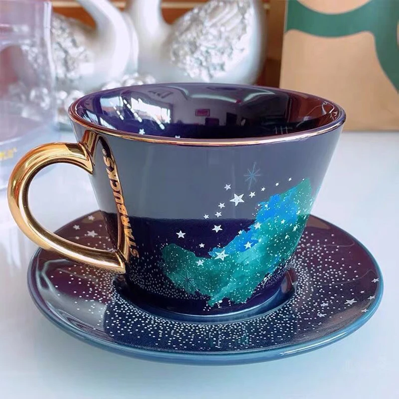 

Limited edition Starry Sky Cup and Plate Combination Mark Coffee Cup Gift Box Set Personalized Gift Ideas Ceramic Mug Cute Mugs