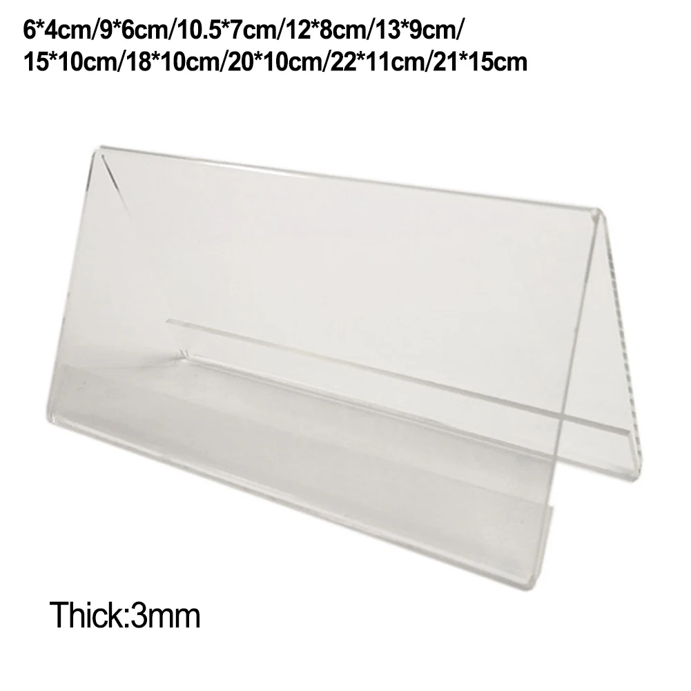 

1pc Acrylic Clear Display Stand Desk Sign Label Frame Price Tag Display Business Card Holders Card Holder Stands Poster Racks