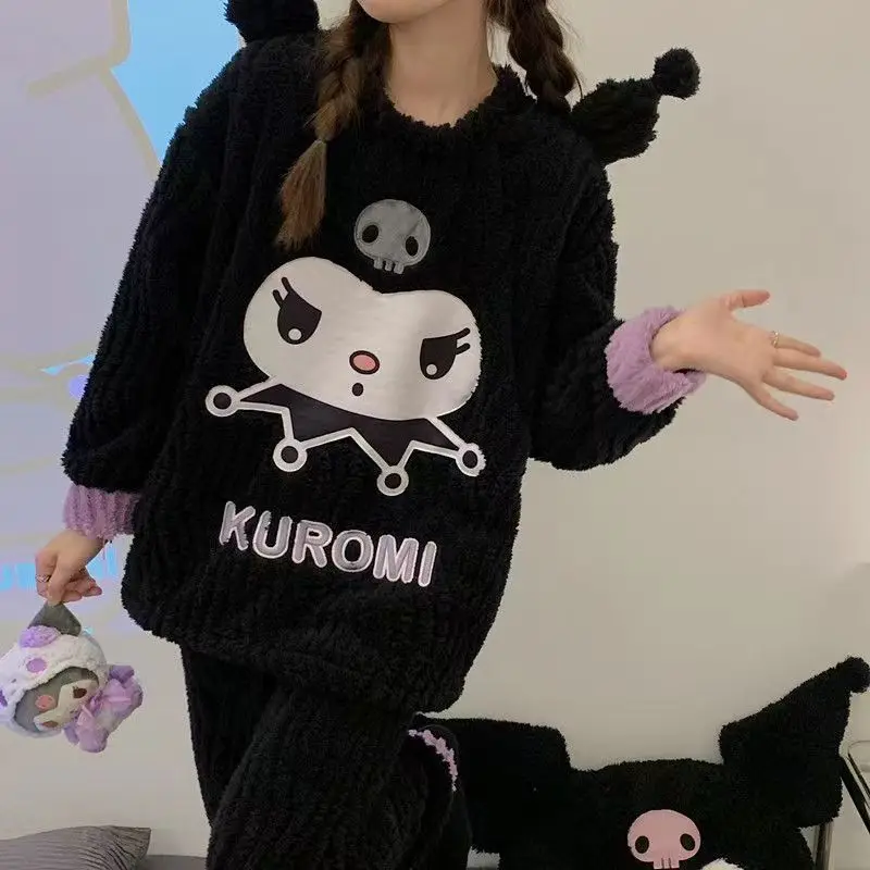 Kuromi Women's Pajamas Sanrio Hellokitty Home Wear Autumn and Winter Coral Velvet New Warm Cartoon Cardigan 2-Piece Set Clothes
Kuromi Women's Pajamas Sanrio Hellokitty Home Wear Autumn and Winter Coral Velvet New Warm Cartoon Cardigan 2-Piece Set Clothes