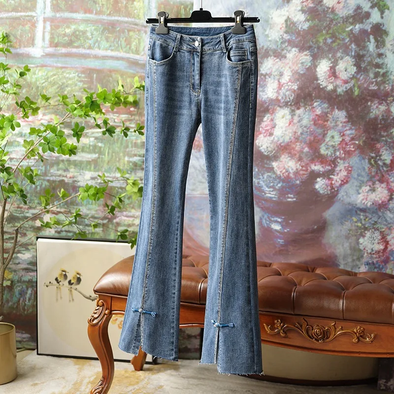 2022 Autumn Women Jeans Elegant Fashion Washed Blue Denim Pants Diamond Button Stretch Flare Pants Winter Female Trousers C4311
2022 Autumn Women Jeans Elegant Fashion Washed Blue Denim Pants Diamond Button Stretch Flare Pants Winter Female Trousers C4311