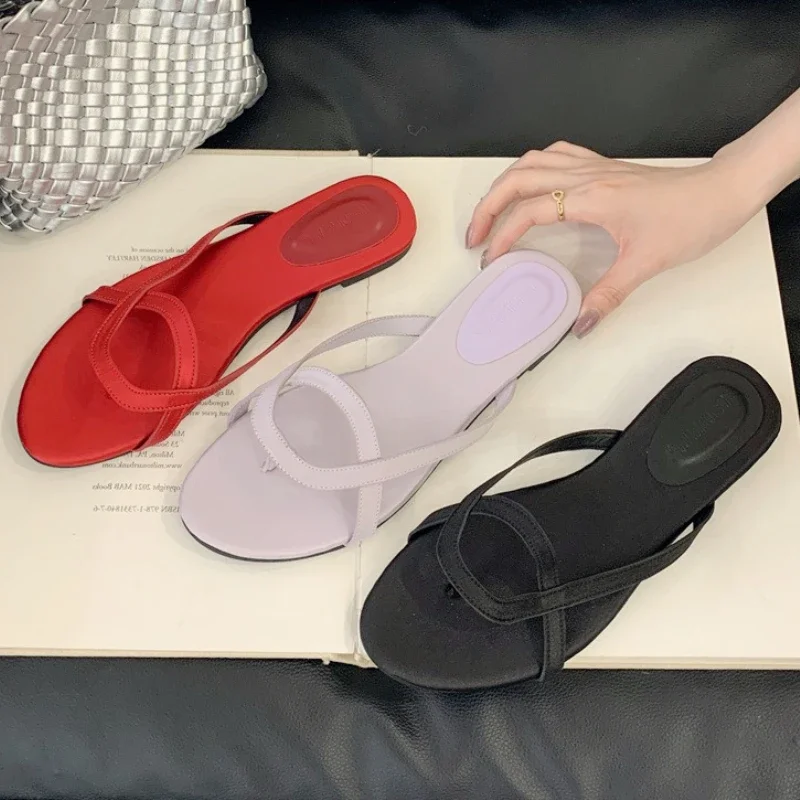 Summer Sexy Pointed Toe Designer Brand Sandals Women Elegant Cross Tied Clip Toe Flat Sandals Comfortable Non-Slip Flip Flops 22 Sfd29ace4bea54fa1b8ff2732fcbb204bN