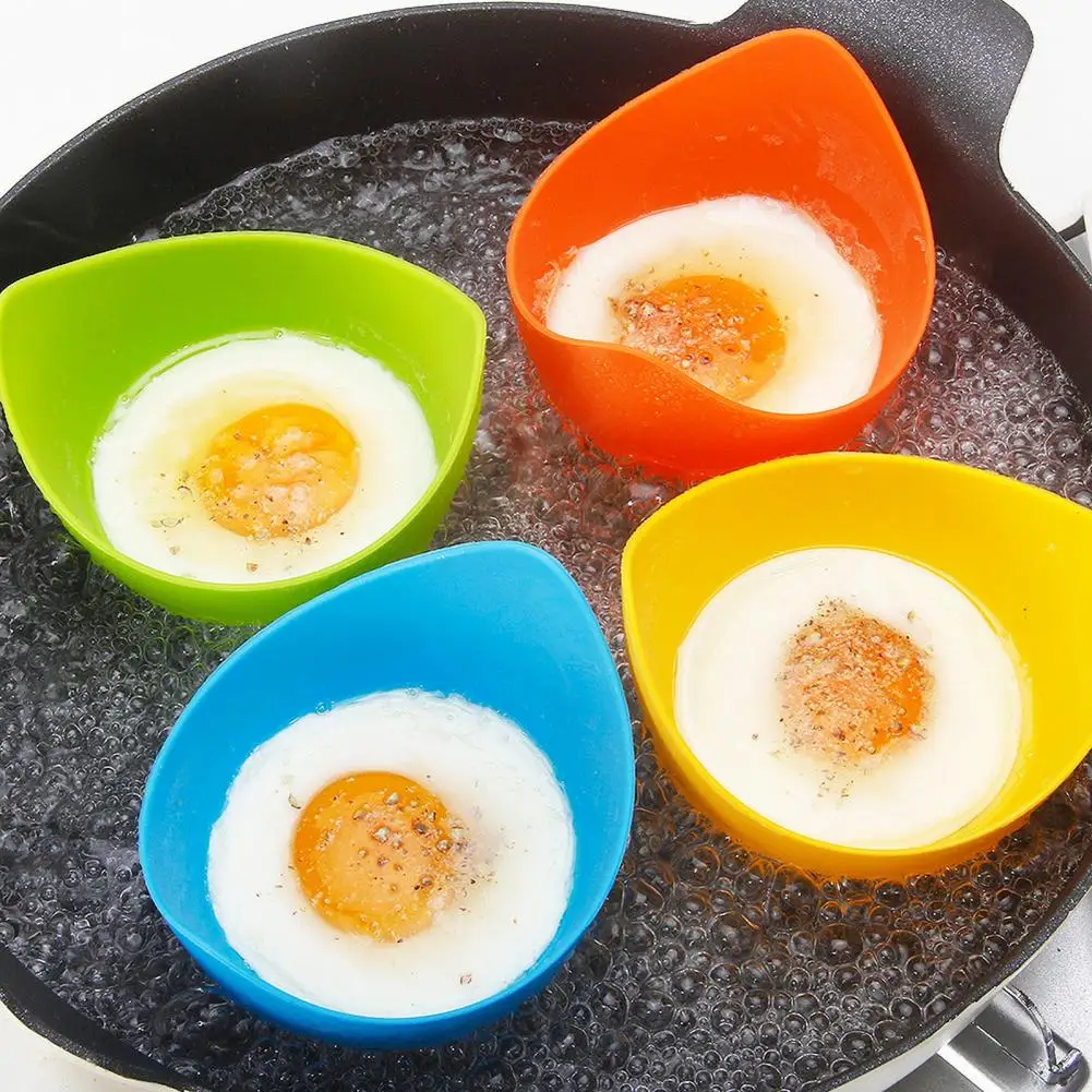 

4-pack Silicone Egg Steamer Non-stick High Temperature Resistant Food Grade Egg Cooker Cup Cooker Egg Cooker